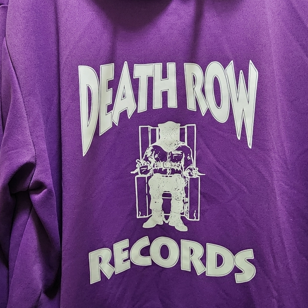 Death Row Records Hoodie Men's 2XL Purple Hooded Sweatshirt XXL Rap Hip Hop - Picture 2 of 8